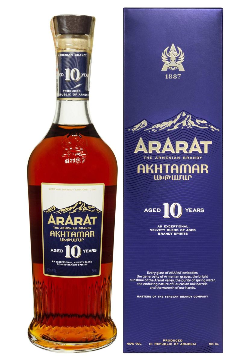 Бренди АрАрАт Ахтамар 10 лет в коробке 0.5 л