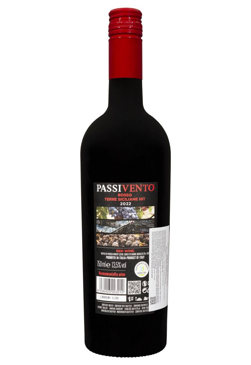 Вино Baron Montalto Passivento Terre Siciliane IGP Красное Полусухое 0.75 л