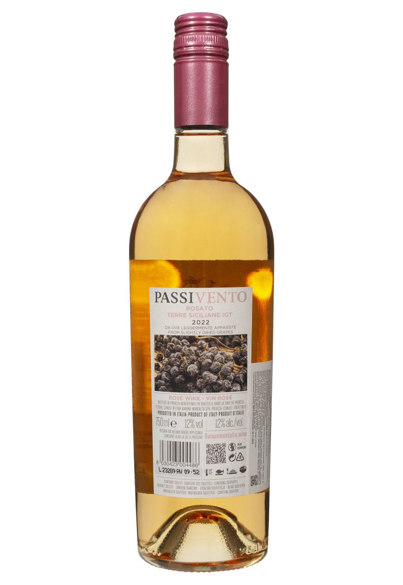 Вино Вино Baron Montalto Passivento Terre Siciliane IGP Рожеве Напівсухе 0.75 л