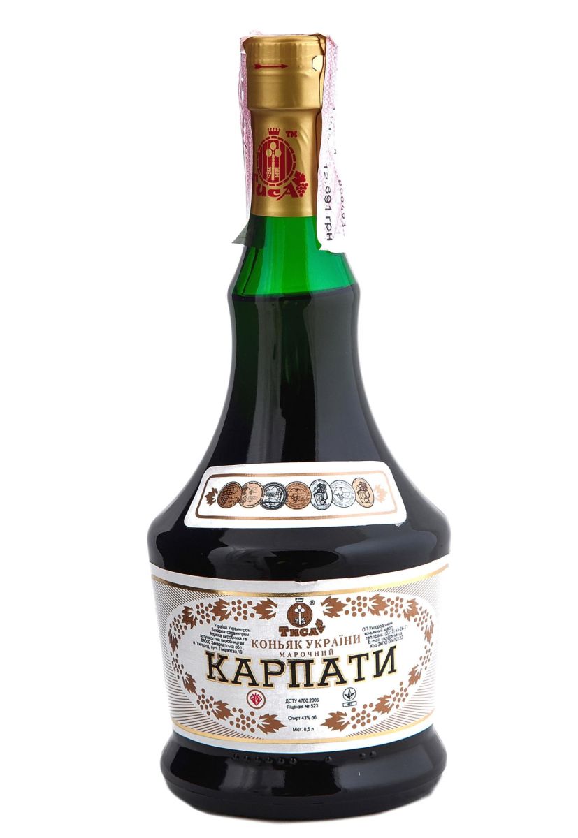 Коньяк КАРПАТІ марочний 8 лет 0.5 л