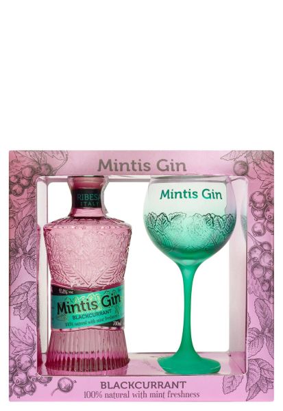 Джин Mintis Blackcurrant Ribesa с бокалом 0.7 л