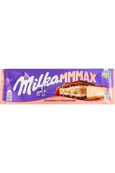 Шоколад Milka молочный с чизкейком, клубникой и печеньем 300 г