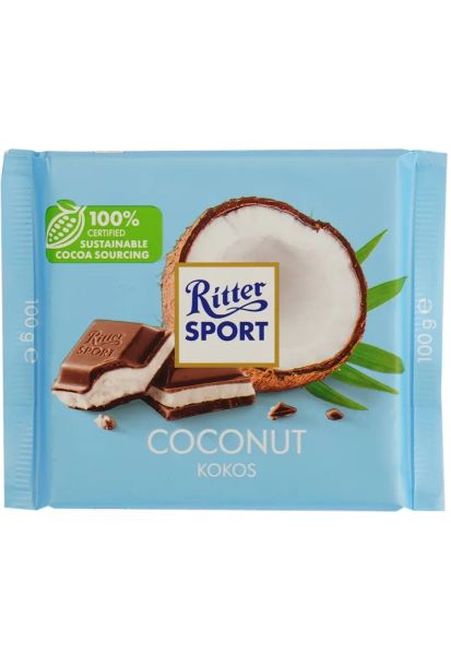 Шоколад молочний Ritter Sport з кокосово-молочним кремом 100 г