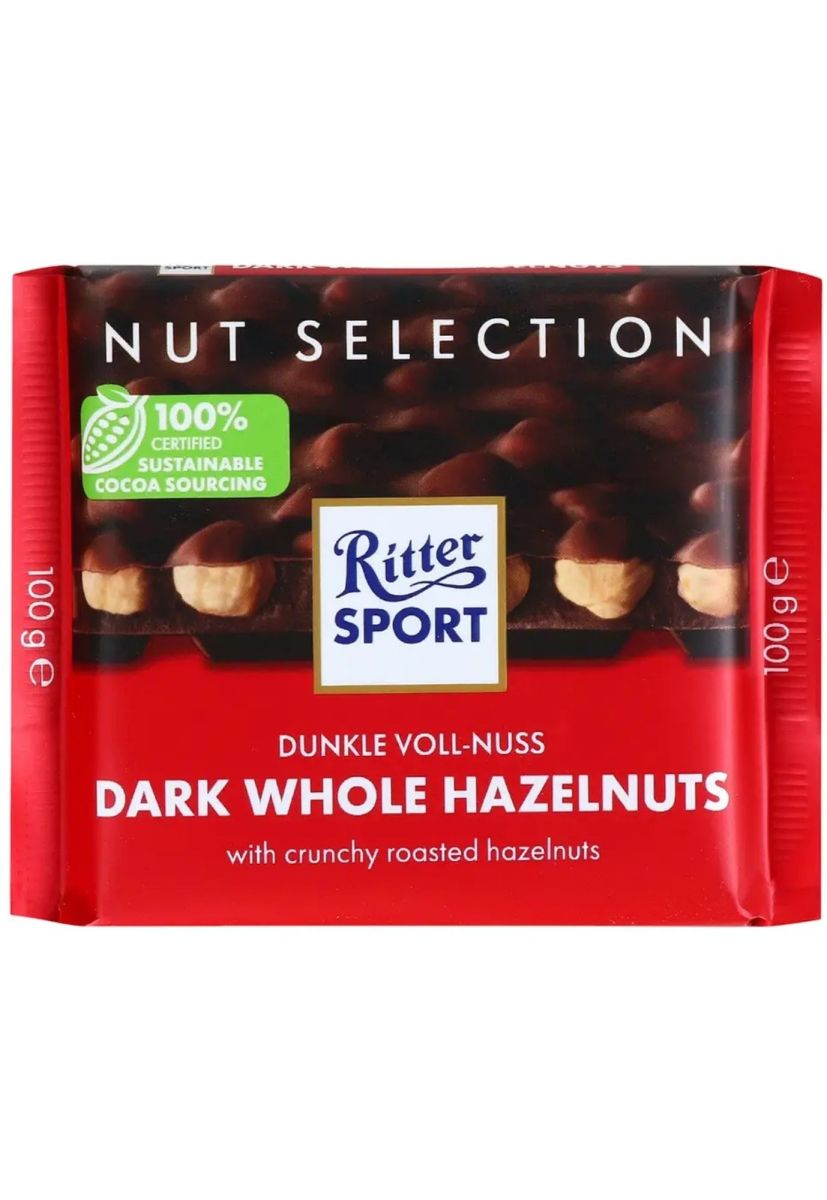 Шоколад темный Ritter Sport с цельными лесными орехами 100 г