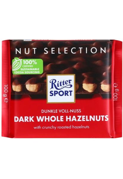 Шоколад темный Ritter Sport с цельными лесными орехами 100 г